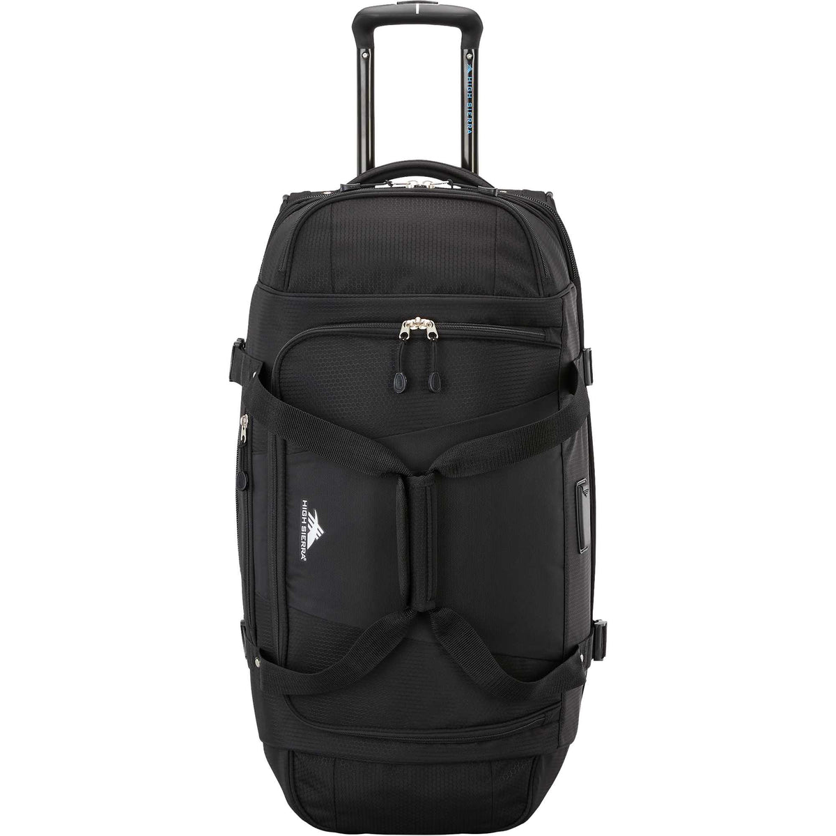 High Sierra Stonecroft Rolling Duffel Bag, Medium 28 Inches Transfer - Black - Front Detail