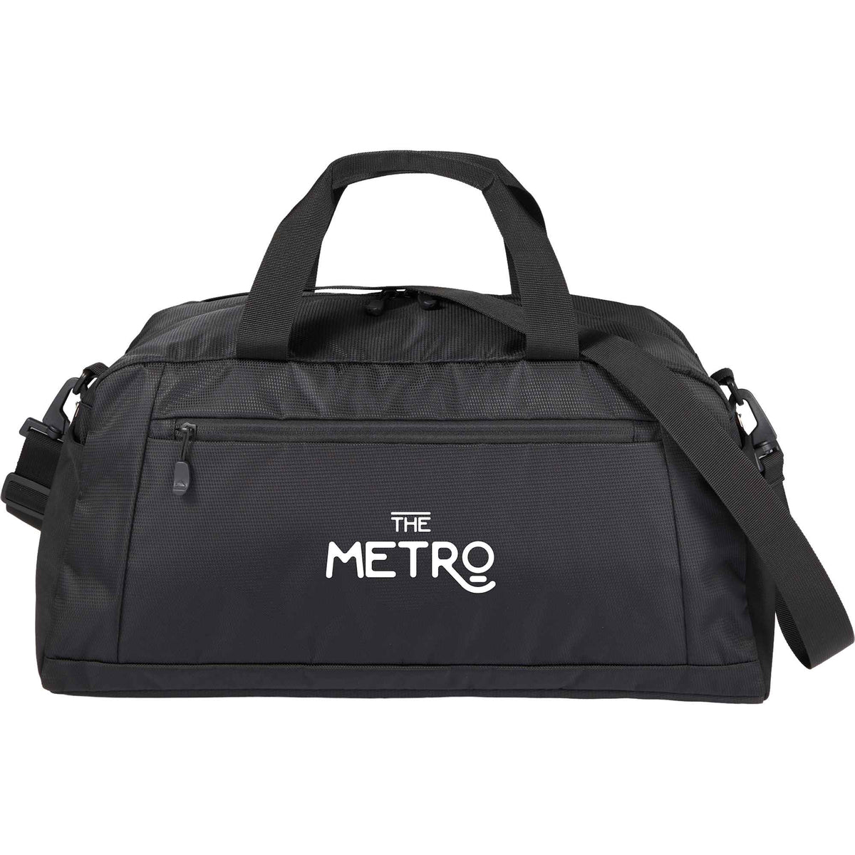 High Sierra Stoneway Duffel Bag with Trolley Pass-Through Embroidery - Black - Front