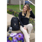 High Sierra Stoneway Recycled Laptop Backpack, 15 Inch Transfer - Black - Front Lifestyle