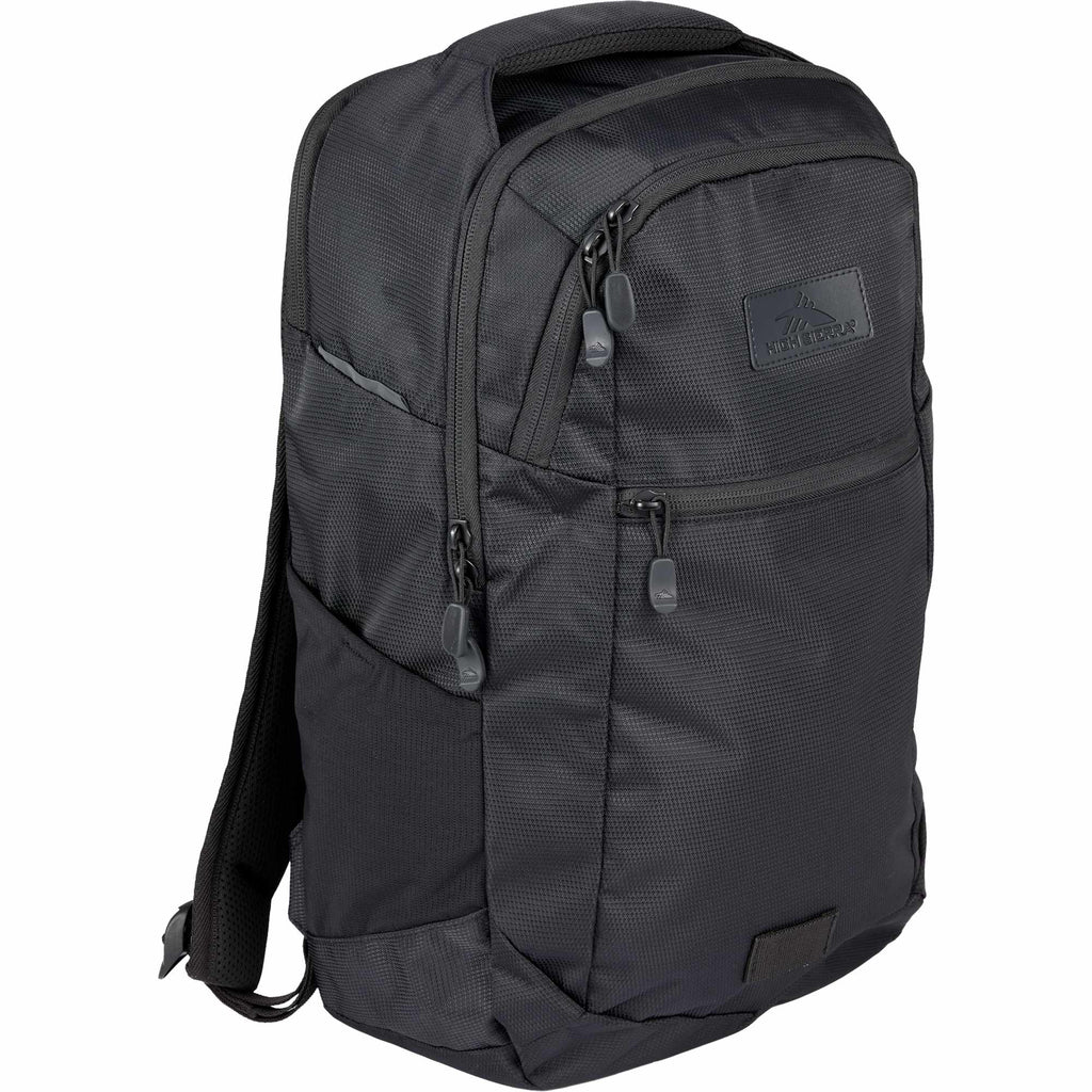 High Sierra Stoneway Recycled Laptop Backpack, 15 Inch Transfer - Black - Right Angle