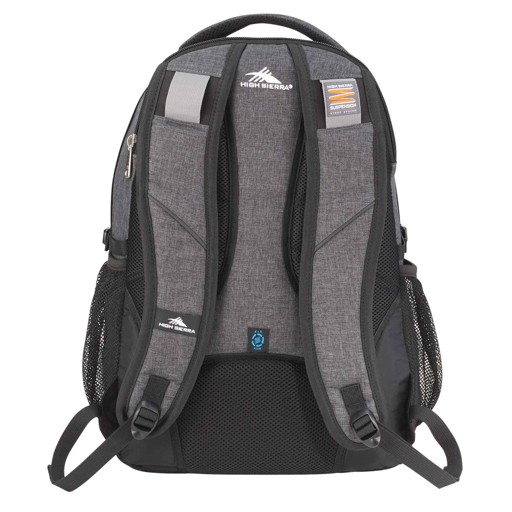 High Sierra Swerve Laptop Backpack with S-Curve Straps, 17 Inch Transfer - Graphite - Back