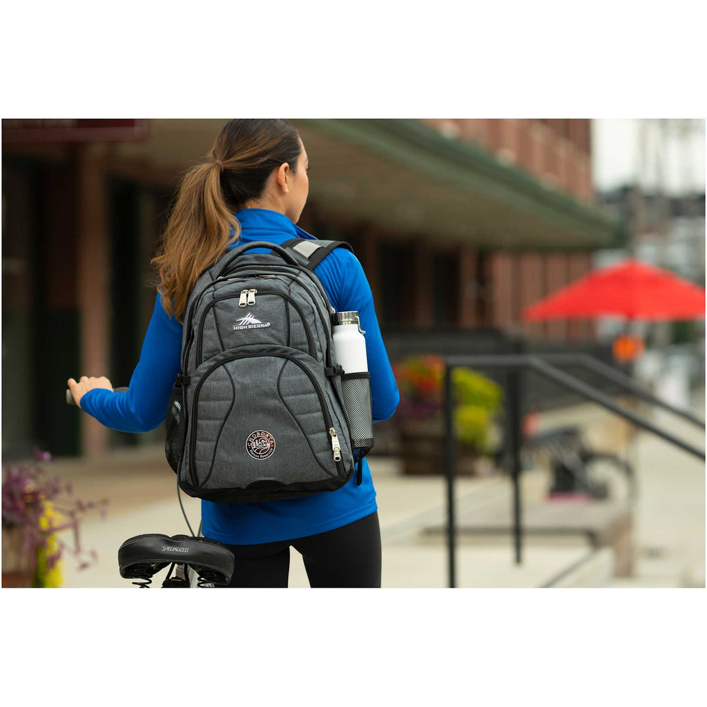 High Sierra Swerve Laptop Backpack with S-Curve Straps, 17 Inch Transfer - Graphite - On Model 2