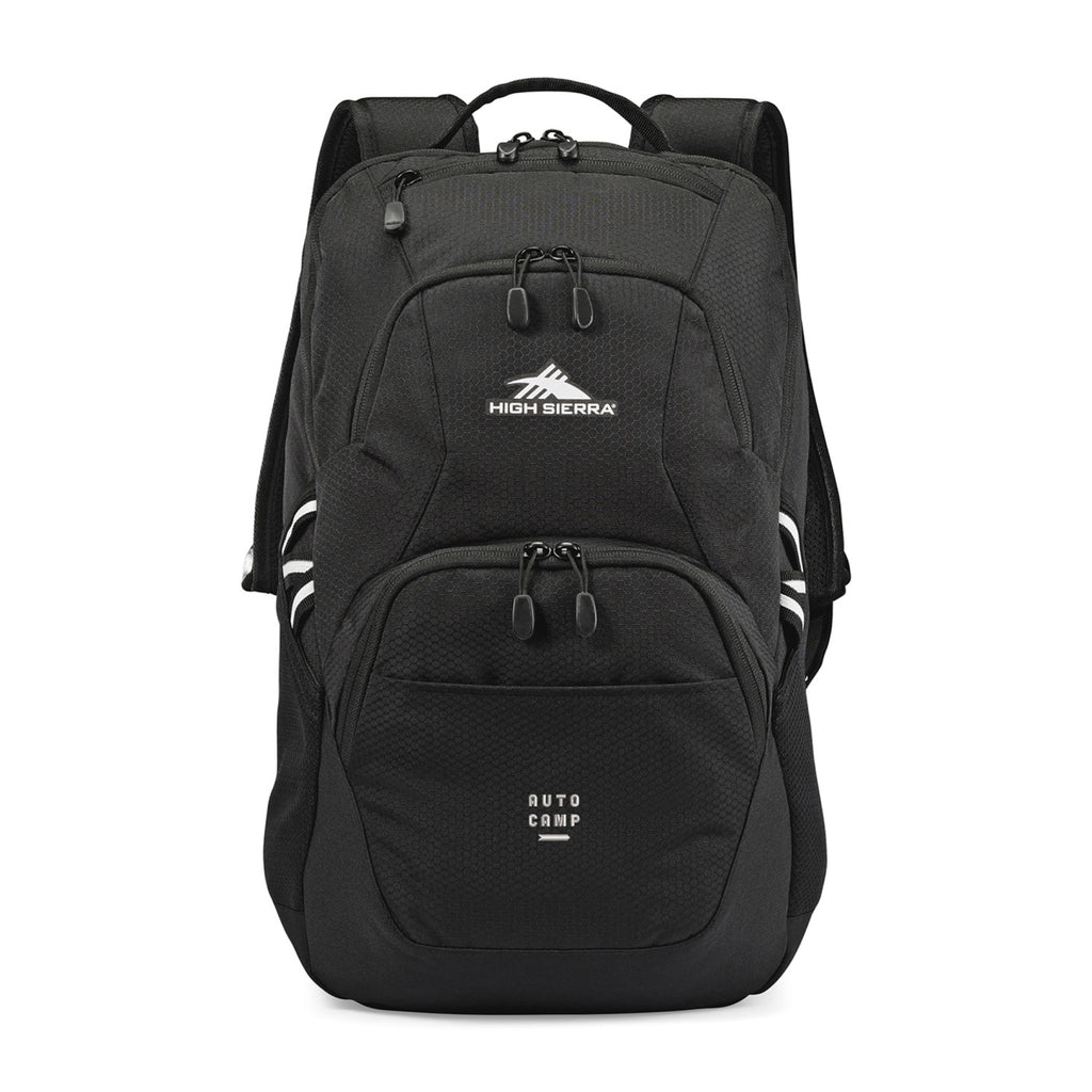 High Sierra Swoop SG Laptop Backpack with Cascading Pockets Embroidery - Black - View 1