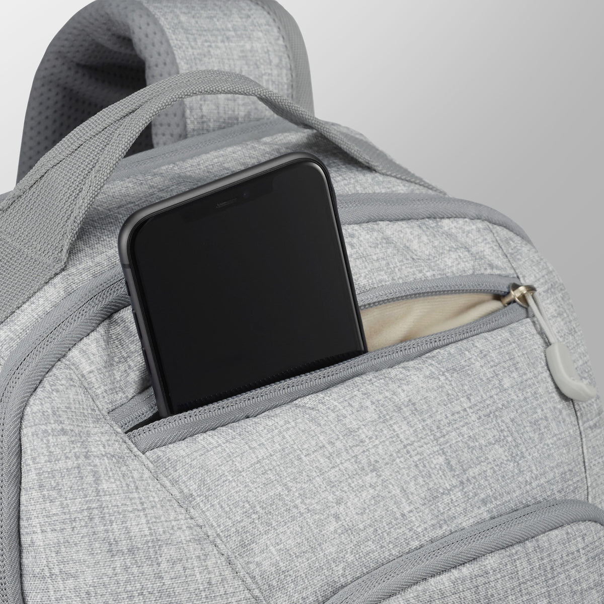 High Sierra Swoop SG Laptop Backpack with Cascading Pockets Embroidery - Silver Heather - View 2
