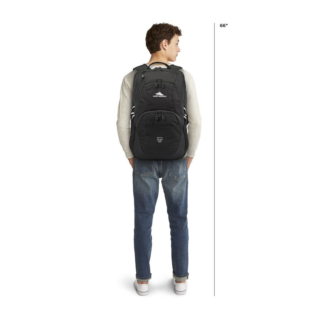 High Sierra Swoop SG Laptop Backpack with Cascading Pockets Transfer - Black - View 5
