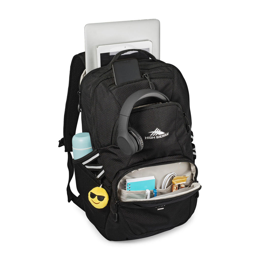 High Sierra Swoop SG Laptop Backpack with Cascading Pockets Transfer - Black - View 7