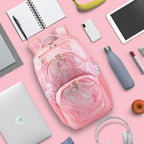 High Sierra Swoop SG Laptop Backpack with Cascading Pockets Transfer - Pink Marble/Bubblegum Pink - View 6