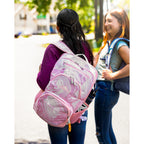 High Sierra Swoop SG Laptop Backpack with Cascading Pockets Transfer - Pink Marble/Bubblegum Pink - View 8