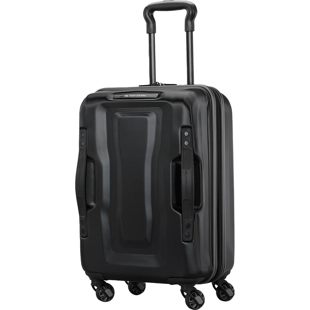 High Sierra Terra Trek Hardside Carry-On Spinner Debossing - Black - Left Angle
