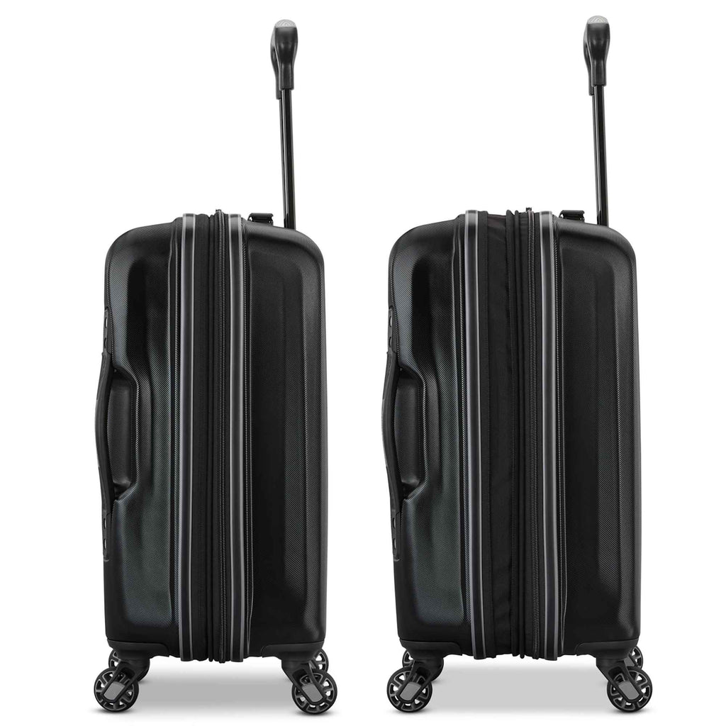 High Sierra Terra Trek Hardside Carry-On Spinner Debossing - Black - Left Side Expansion