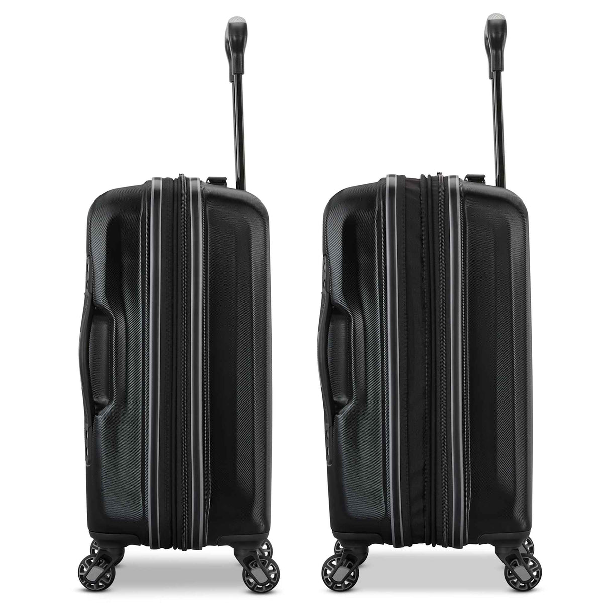 High Sierra Terra Trek Hardside Carry-On Spinner Debossing - Black - Left Side Expansion
