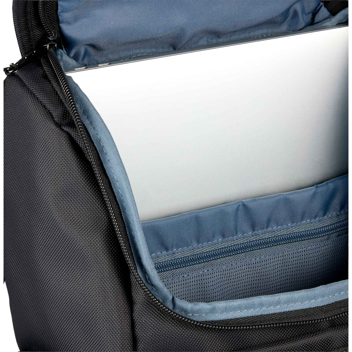 High Sierra Trekpoint Flap Backpack in Recycled Polyester Embroidery - Black - Detail 3