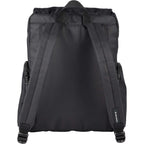 High Sierra Trekpoint Flap Backpack in Recycled Polyester Transfer - Black - Back