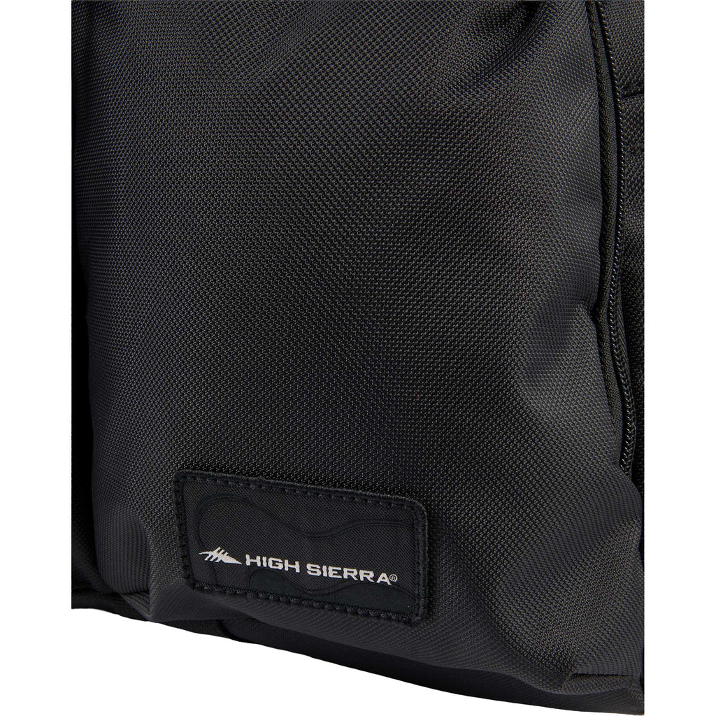 High Sierra Trekpoint Flap Duffel Bag in Recycled Polyester Embroidery - Black - Detail 2