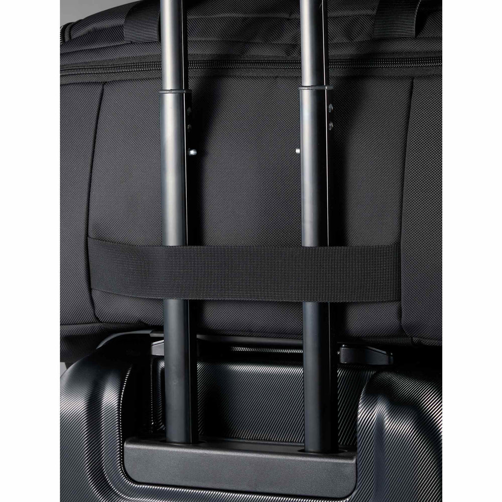 High Sierra Trekpoint Flap Duffel Bag in Recycled Polyester Transfer - Black - Trolley