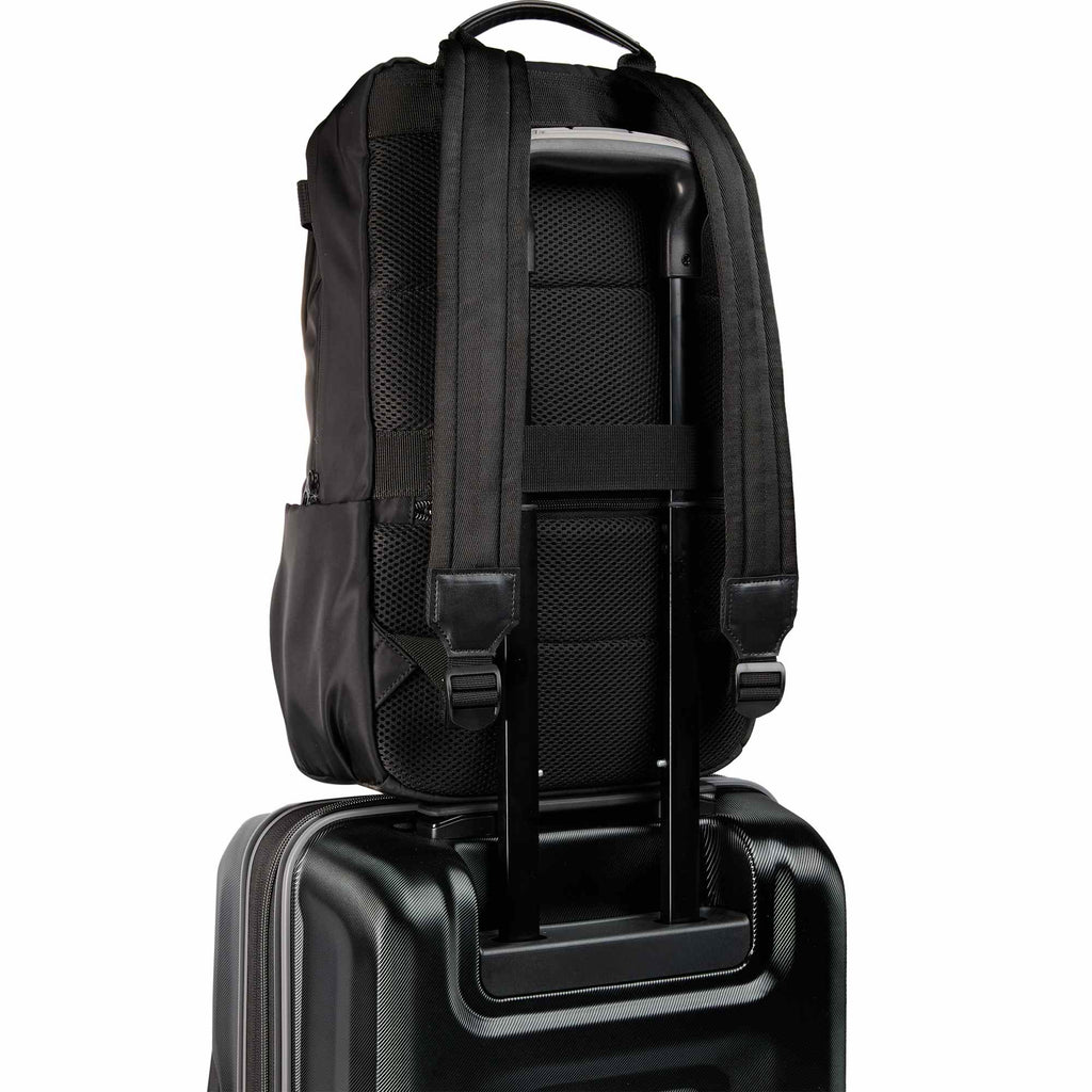 High Sierra Trivaro Recycled Laptop Backpack, 15 Inch Embroidery - Black - Trolley