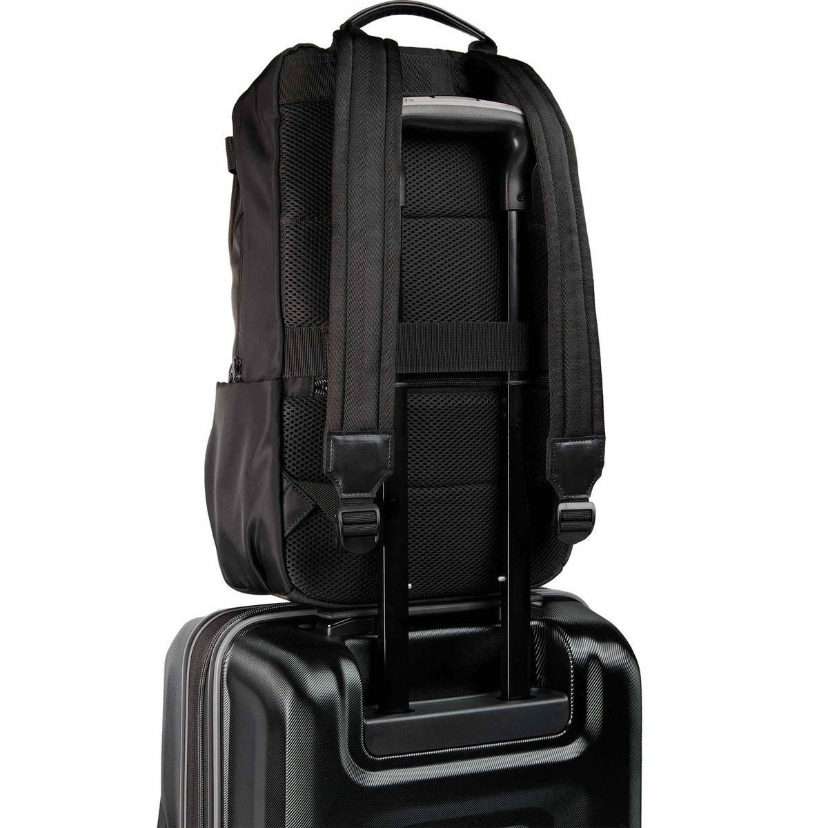 High Sierra Trivaro Recycled Laptop Backpack, 15 Inch Embroidery - Black - Trolley
