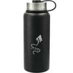 Highland Copper Insulated Bottle with Three Lids, 32 oz Laser Engraving - Black - Front 2