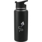 Highland Copper Insulated Bottle with Three Lids, 32 oz Laser Engraving - Black - Front 3