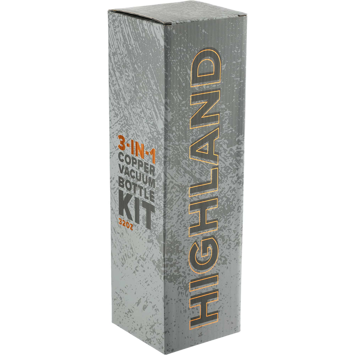 Highland Copper Insulated Bottle with Three Lids, 32 oz Laser Engraving - Black - Left Angle