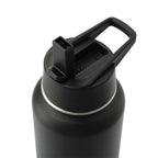 Highland Copper Insulated Bottle with Three Lids, 32 oz Laser Engraving - Black - Right Angle