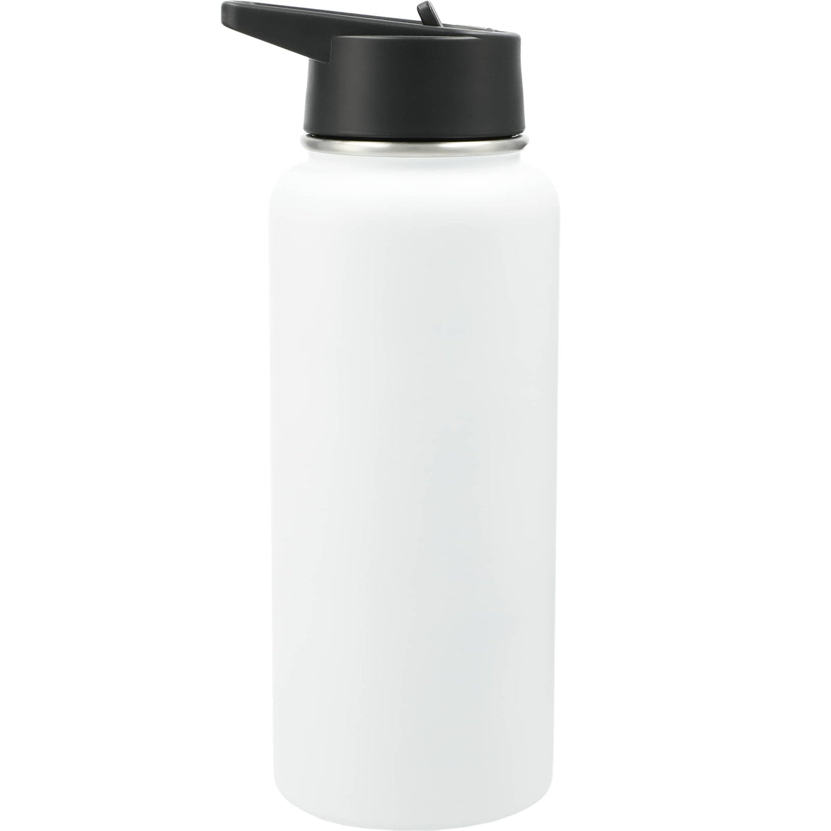 Highland Copper Insulated Bottle with Three Lids, 32 oz Laser Engraving - White - Back