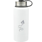 Highland Copper Insulated Bottle with Three Lids, 32 oz Laser Engraving - White - Front 3