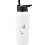 Highland Copper Insulated Bottle with Three Lids, 32 oz Laser Engraving - White - Front