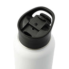 Highland Copper Insulated Bottle with Three Lids, 32 oz Laser Engraving - White - Right Angle 2