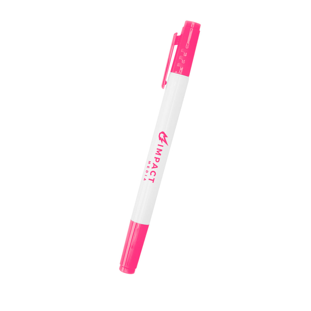 Highlighter with Two Tips - Pink - Silk Screen