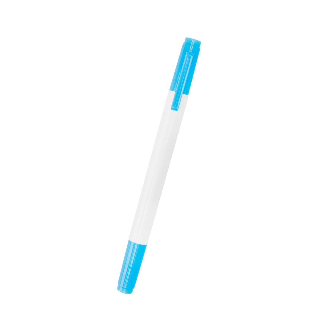 Highlighter with Two Tips - White with Blue - Front