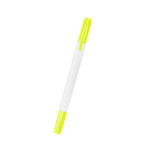 Highlighter with Two Tips - White With Yellow - Front