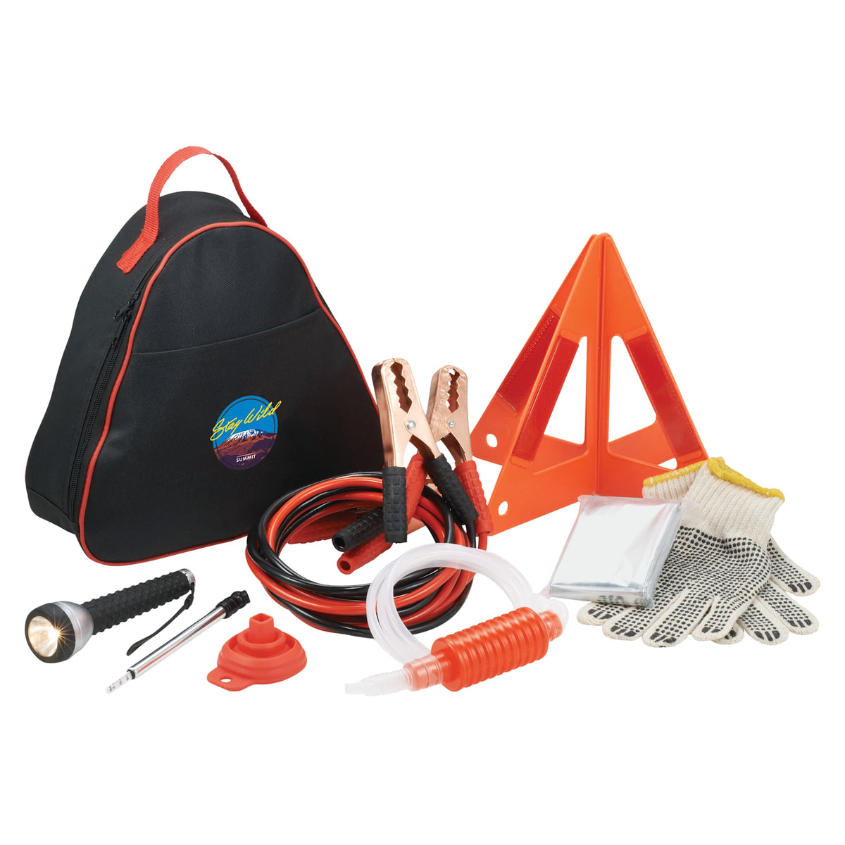 Highway Roadside Gift Set in a Reflective Case, 9 Pieces Transfer - Black - Front 2