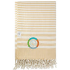 Hilana Fethiye Throw in Upcycled Cotton Embroidery - Beige - Front 2
