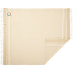 Hilana Fethiye Throw in Upcycled Cotton Embroidery - Beige - Front