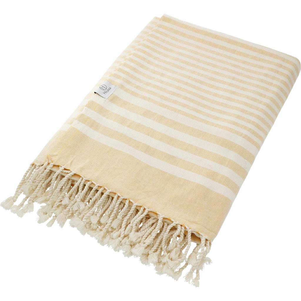 Hilana Fethiye Throw in Upcycled Cotton Embroidery - Beige - Left Angle 2