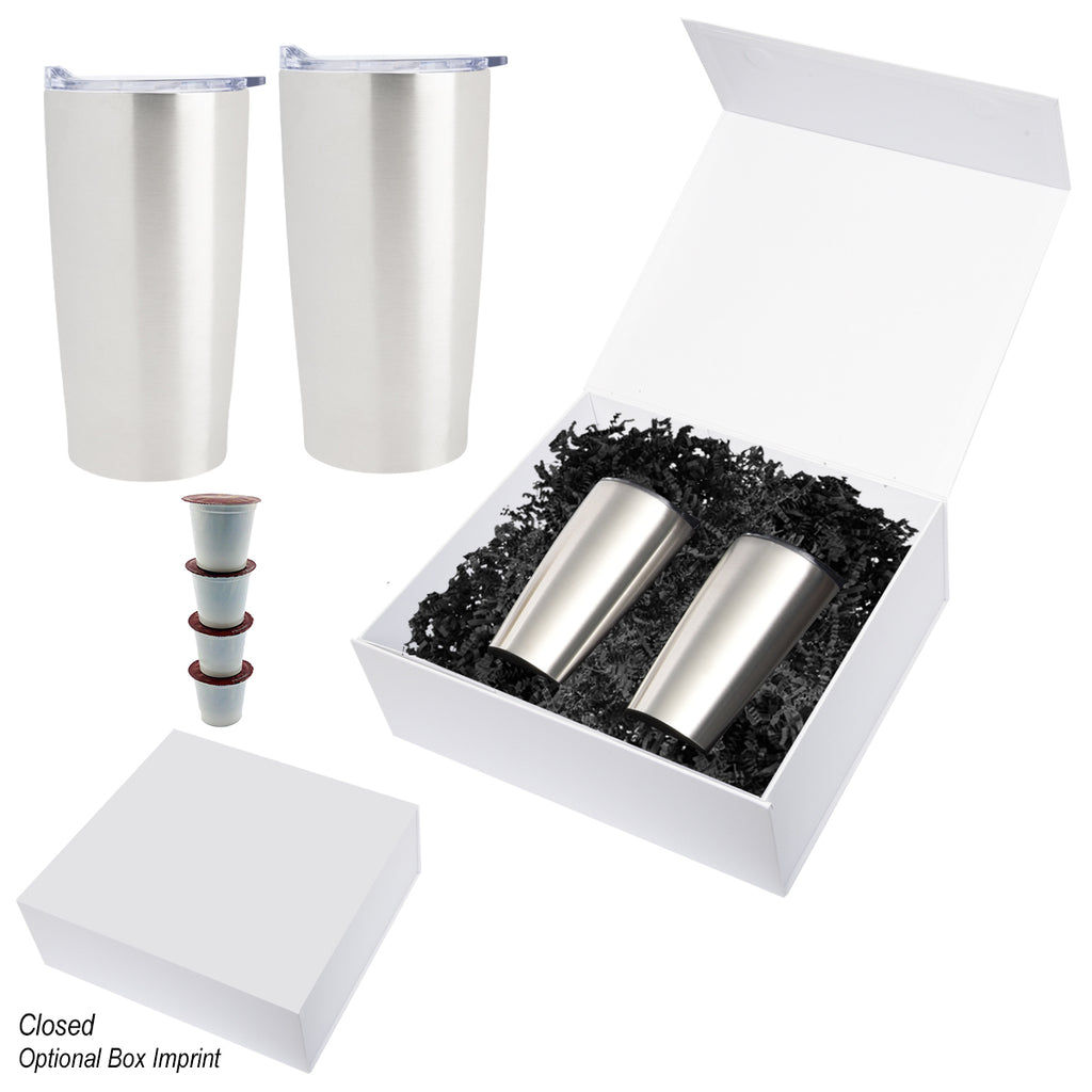 Himalayan Recycled Tumbler Gift Set, 20 oz - Silver - Coffee_Blank