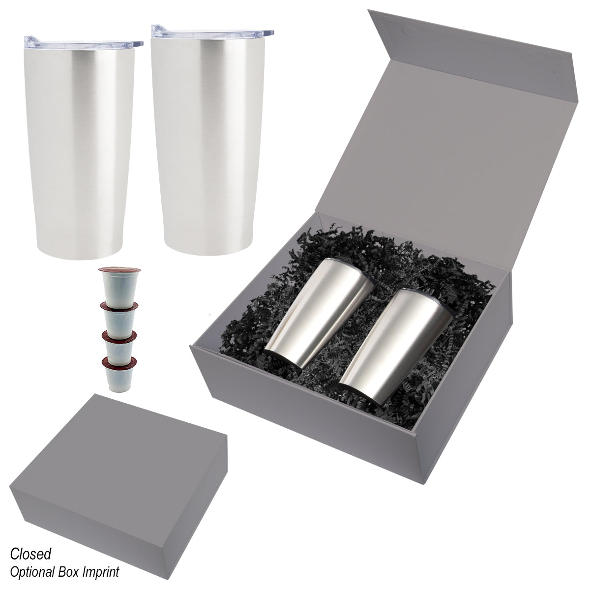 Himalayan Recycled Tumbler Gift Set, 20 oz - Silver - Coffee_Blank