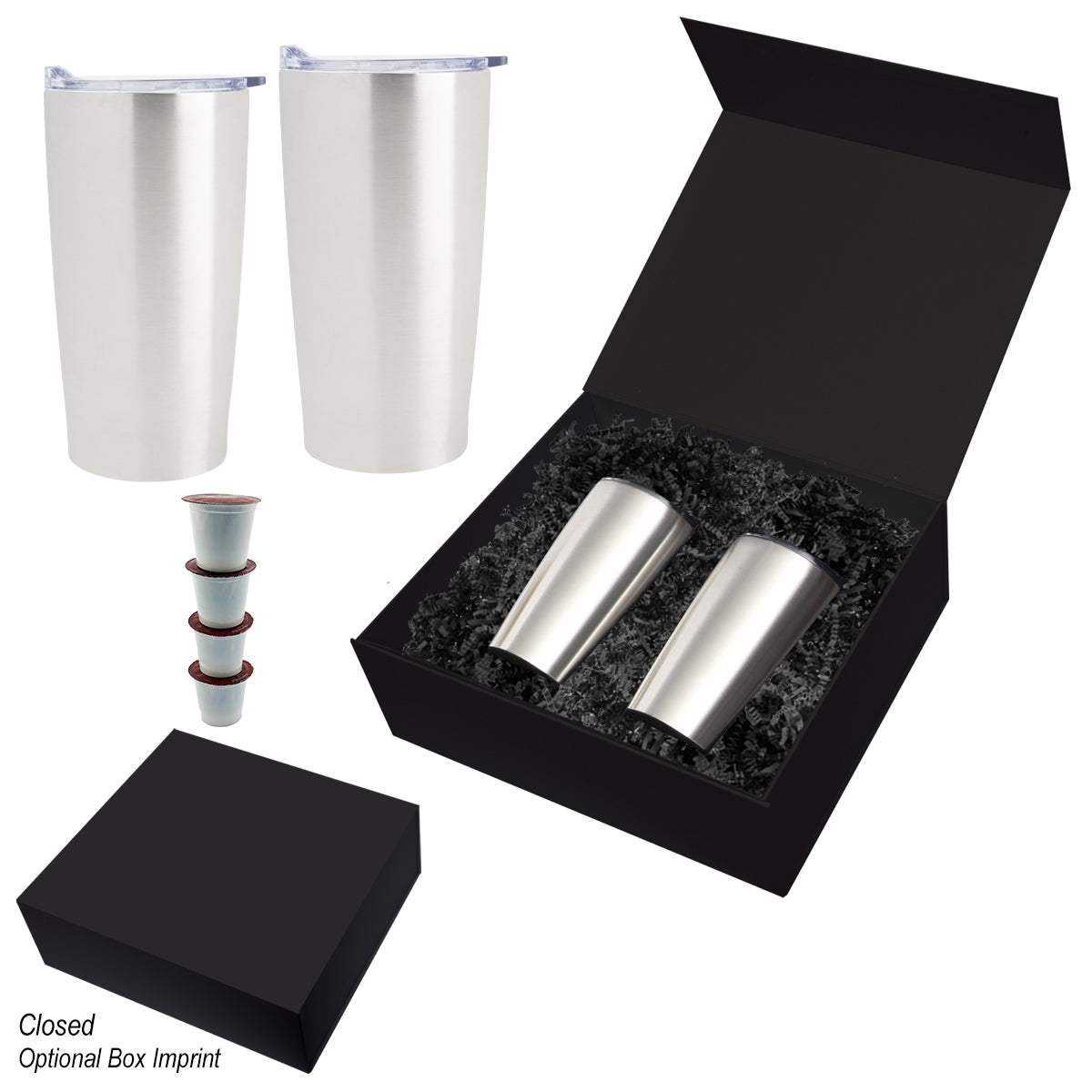 Himalayan Recycled Tumbler Gift Set, 20 oz - Silver - Coffee_Blank