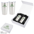 Himalayan Recycled Tumbler Gift Set, 20 oz - Silver - Silk Screen