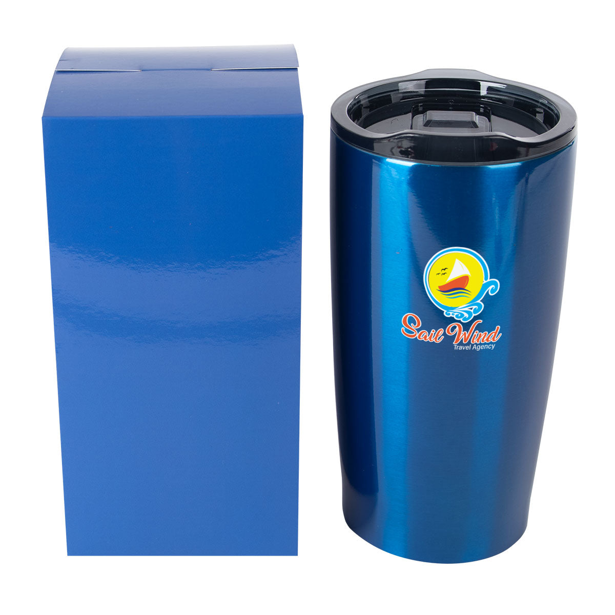 Himalayan Recycled Tumbler with a Matching Box, 20 oz - Blue - Horizontal_Colorbritedrinkware