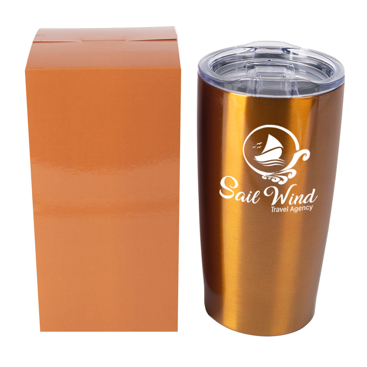 Himalayan Recycled Tumbler with a Matching Box, 20 oz - Orange - Horizontal_Silkscreen