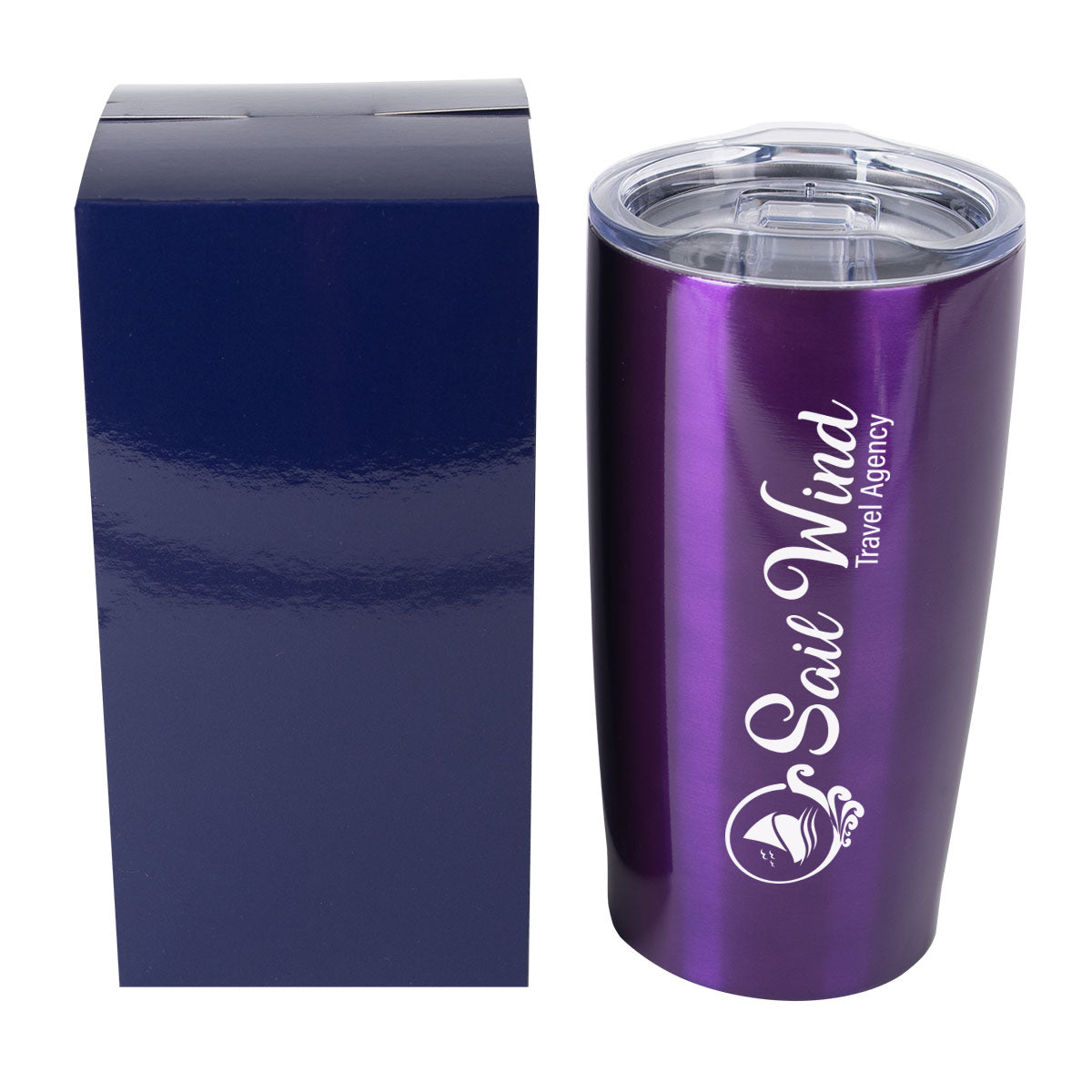 Himalayan Recycled Tumbler with a Matching Box, 20 oz - Purple - Silk Screen