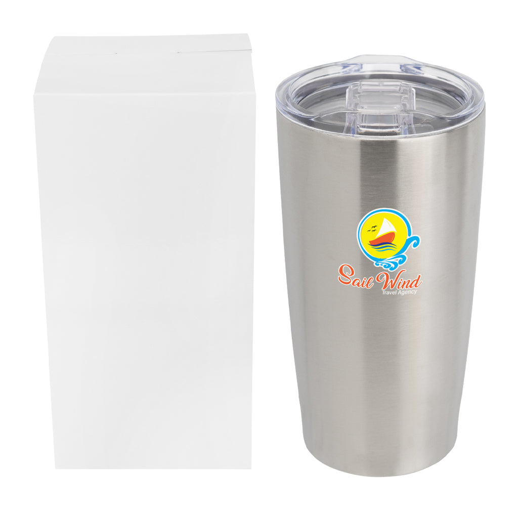 Himalayan Recycled Tumbler with a Matching Box, 20 oz - Silver - Horizontal_Colorbritedrinkware