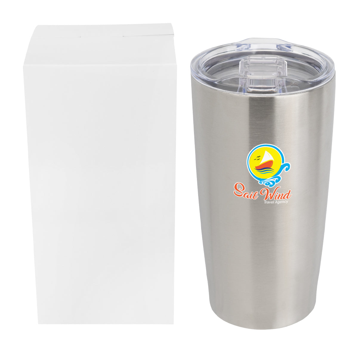Himalayan Recycled Tumbler with a Matching Box, 20 oz - Silver - Horizontal_Colorbritedrinkware