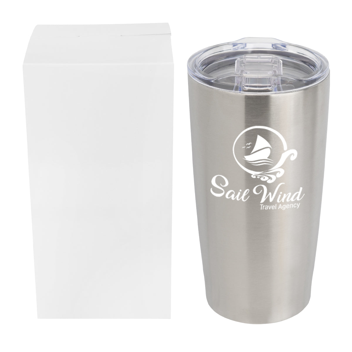 Himalayan Recycled Tumbler with a Matching Box, 20 oz - Silver - Horizontal_Silkscreen