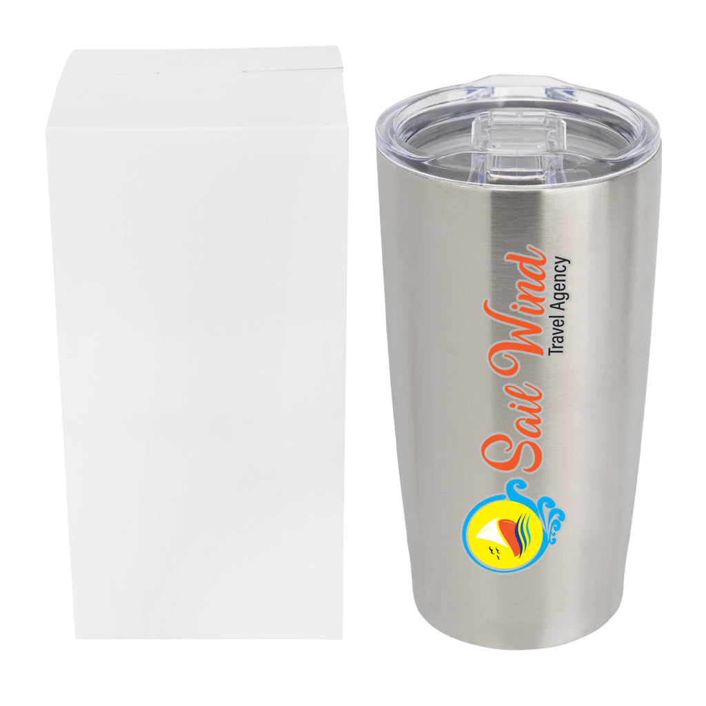 Himalayan Recycled Tumbler with a Matching Box, 20 oz - Silver - oversize_helix