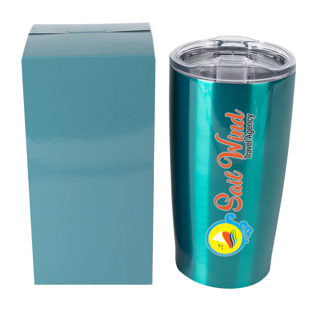 Himalayan Recycled Tumbler with a Matching Box, 20 oz - Teal - oversize_helix