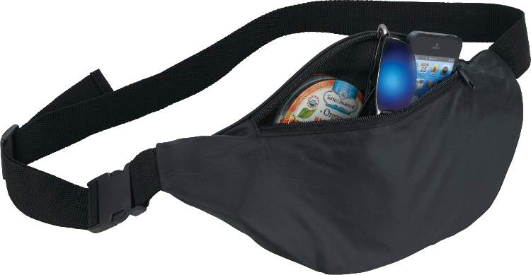 Hipster Fanny Pack in 210D Polyester Full Color - Black - Photo