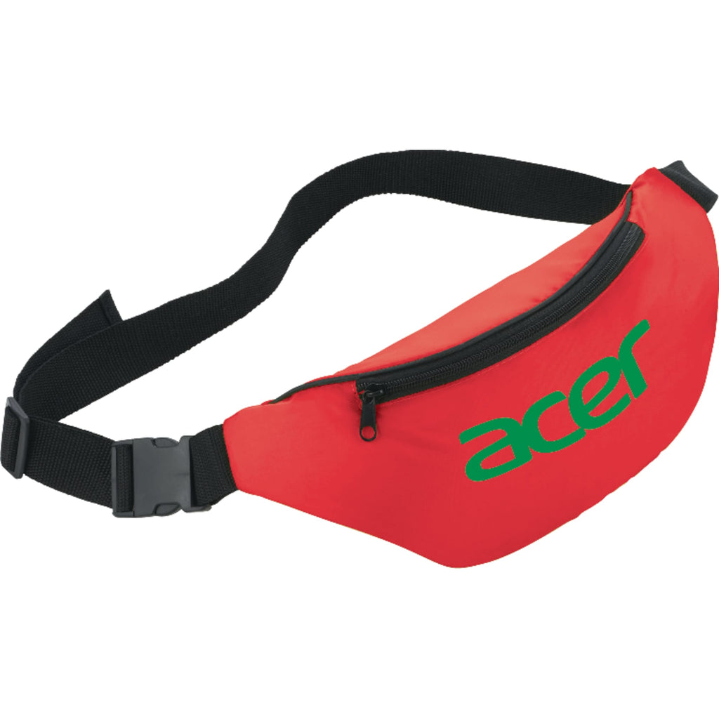 Hipster Fanny Pack in 210D Polyester Full Color - Red - Front